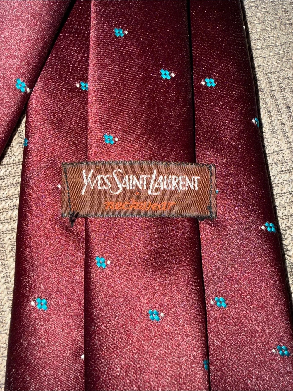 Yves Saint Laurent Vintage Burgundy Tie
